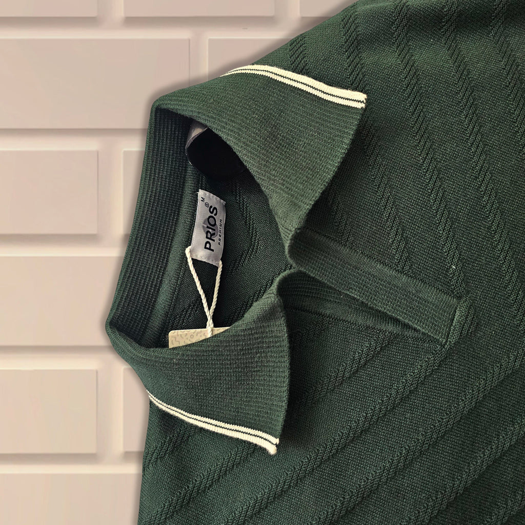 Men’s Knitted Polo T-Shirt – Casual Short Sleeve, Breathable Cotton Blend