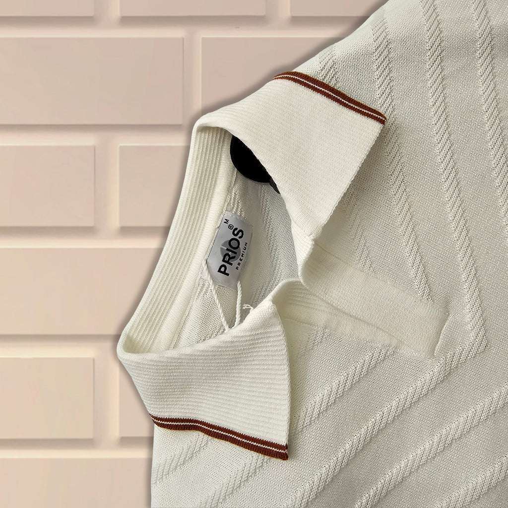 Men’s Knitted Polo T-Shirt – Casual Short Sleeve, Breathable Cotton Blend