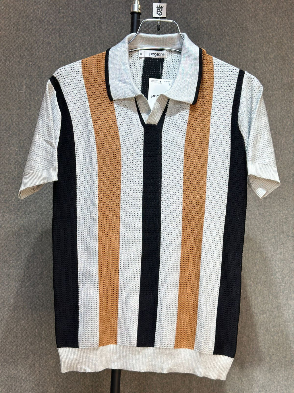 Men’s Premium Cotton Striped Polo T-Shirt