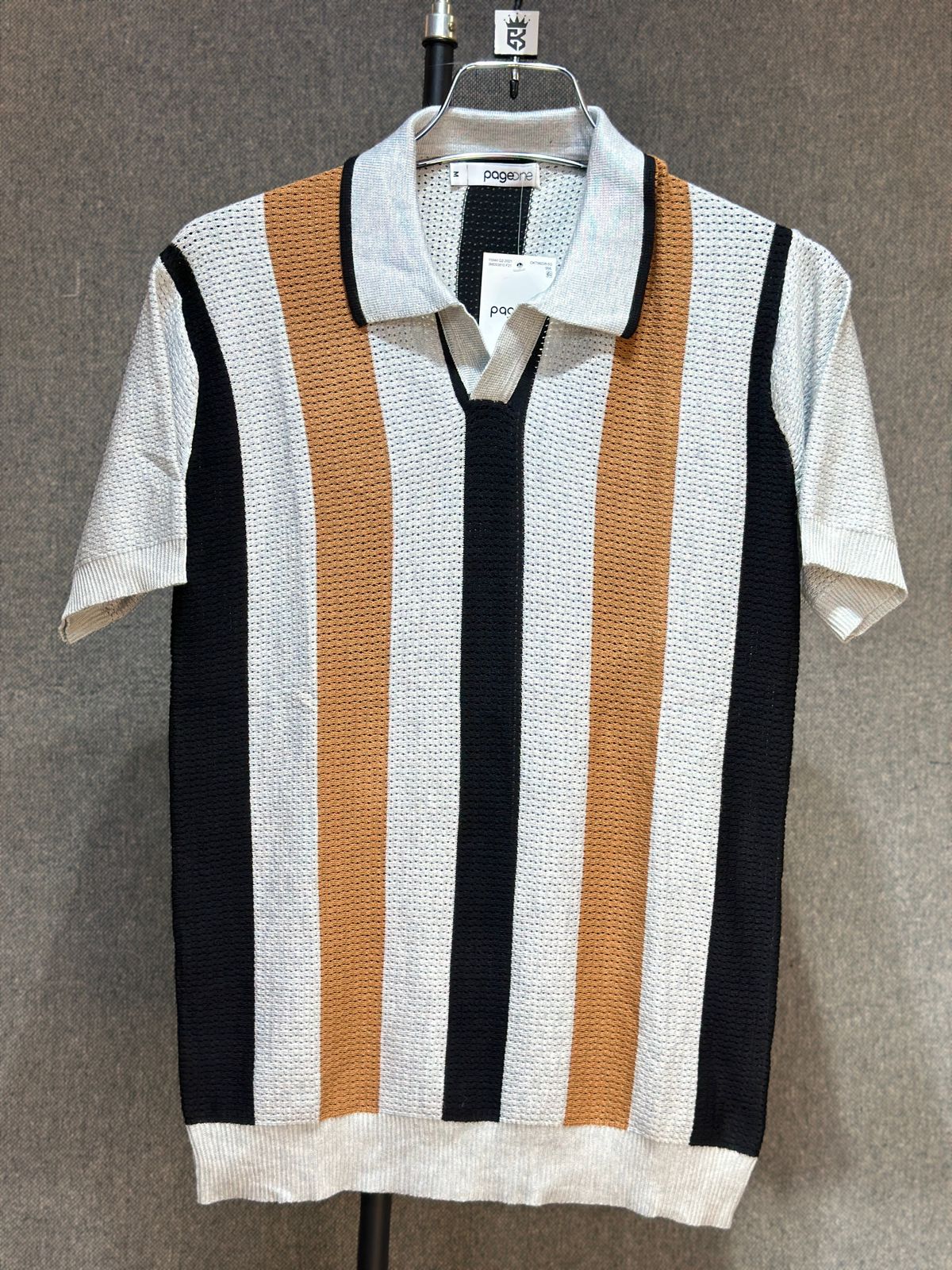 Men’s Premium Cotton Striped Polo T-Shirt