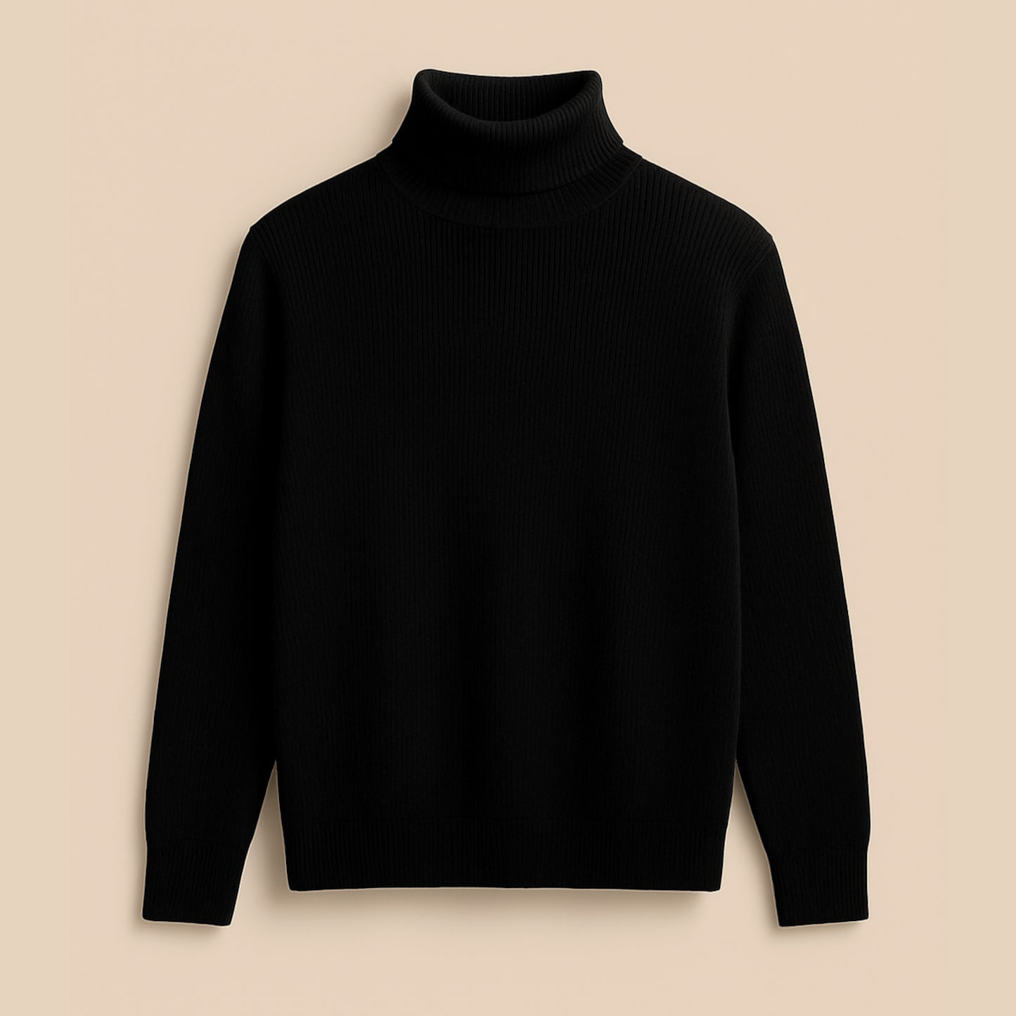 Ribbed Turtleneck Sweater - Unisex Winter Cotton Knit