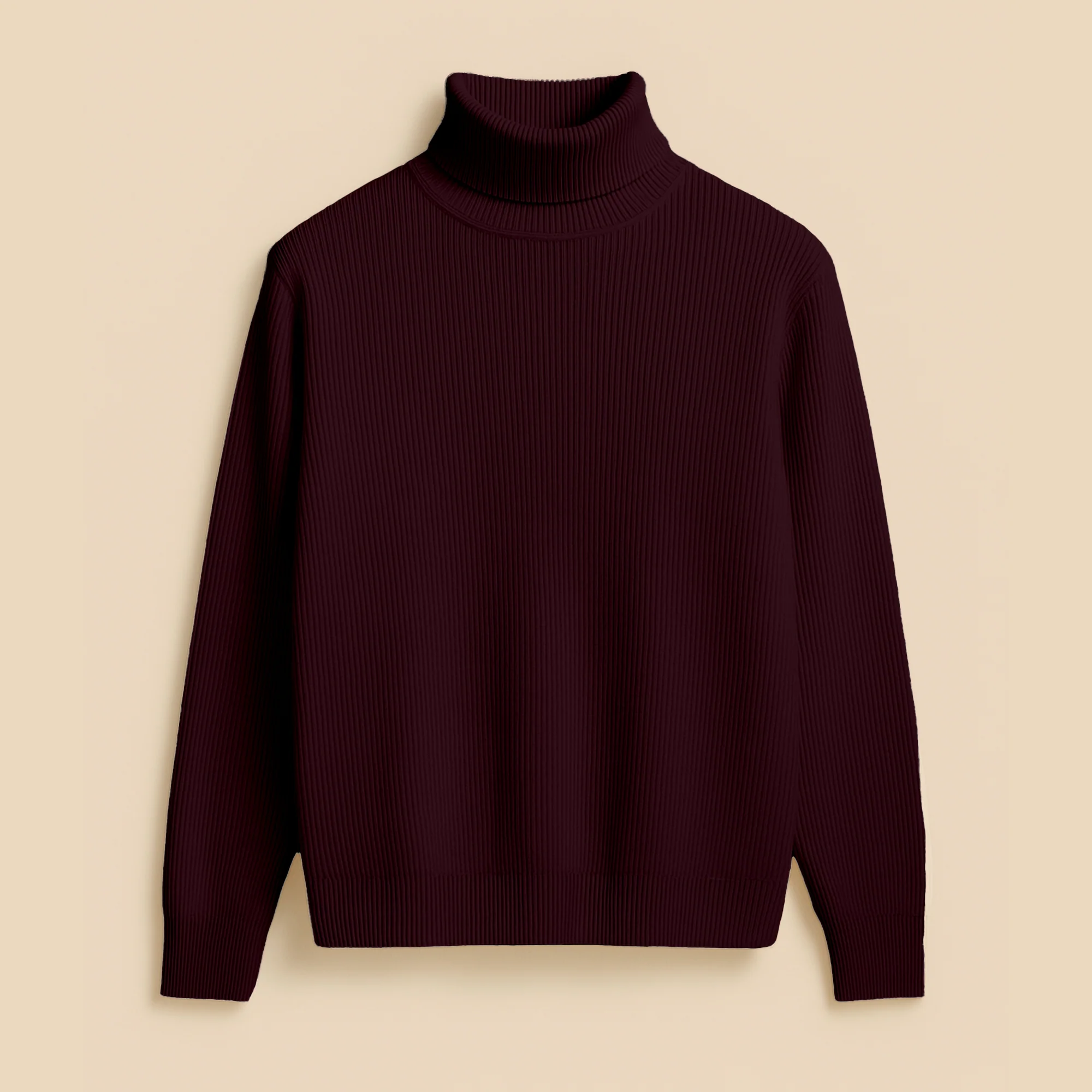 Ribbed Turtleneck Sweater - Unisex Winter Cotton Knit