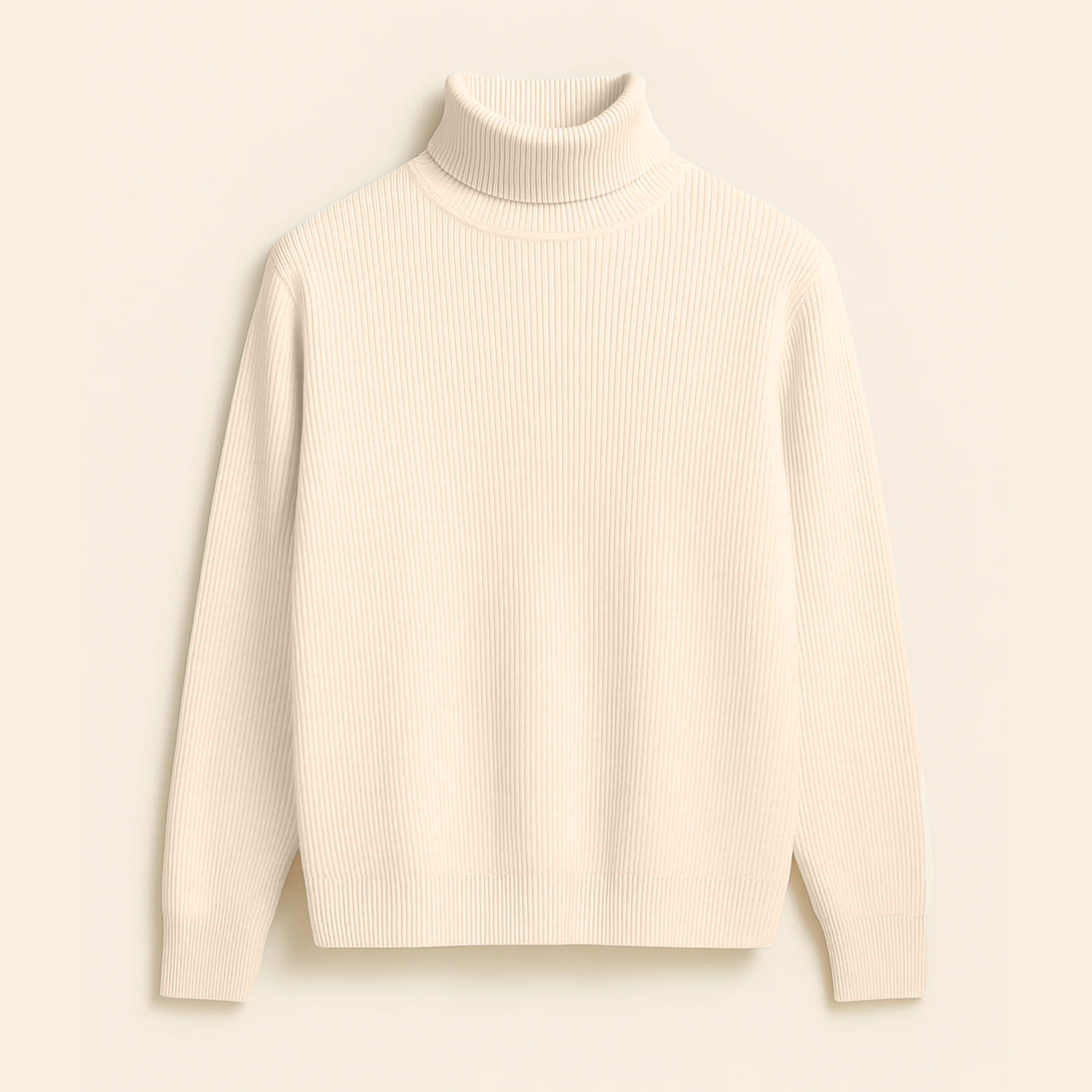 Ribbed Turtleneck Sweater - Unisex Winter Cotton Knit