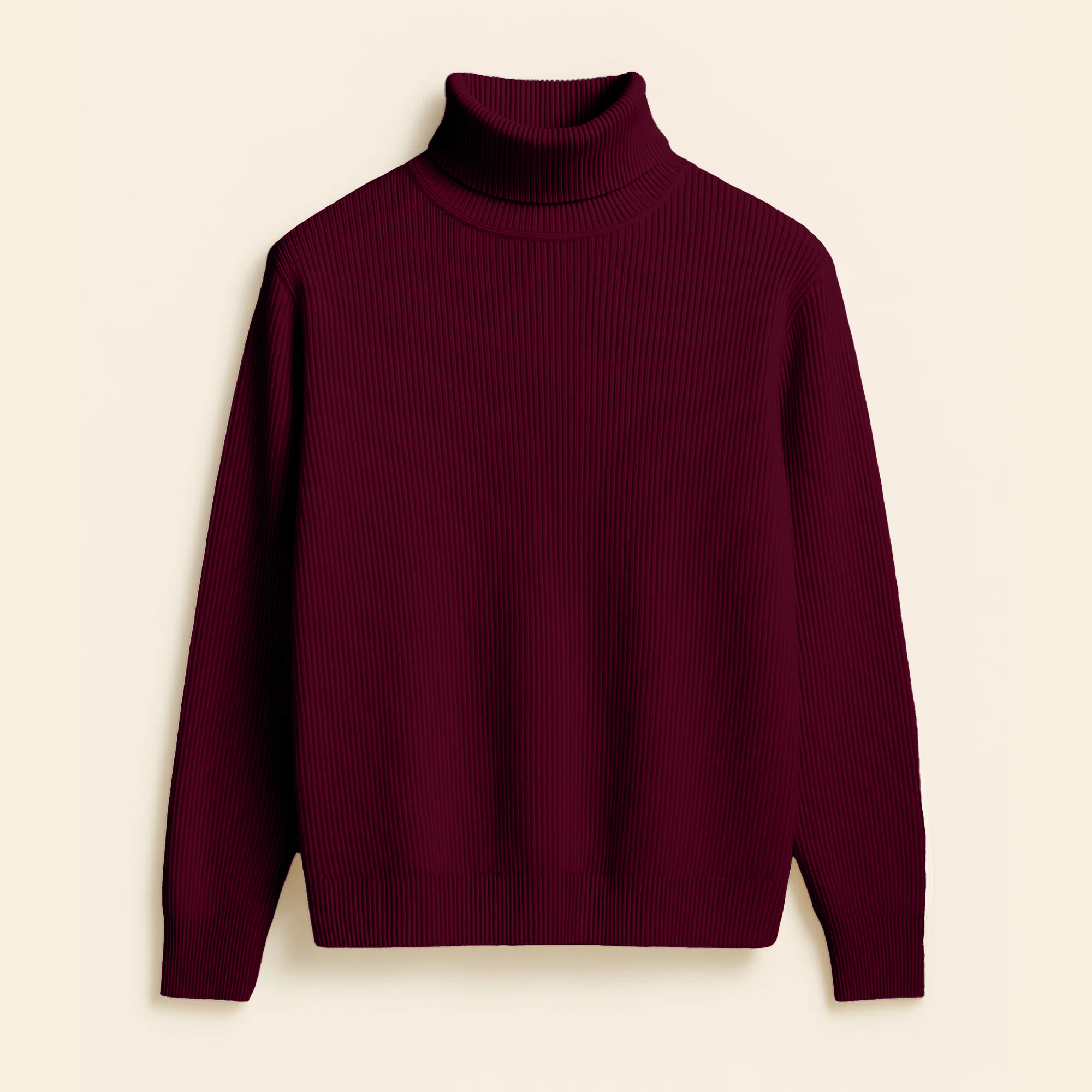 Ribbed Turtleneck Sweater - Unisex Winter Cotton Knit