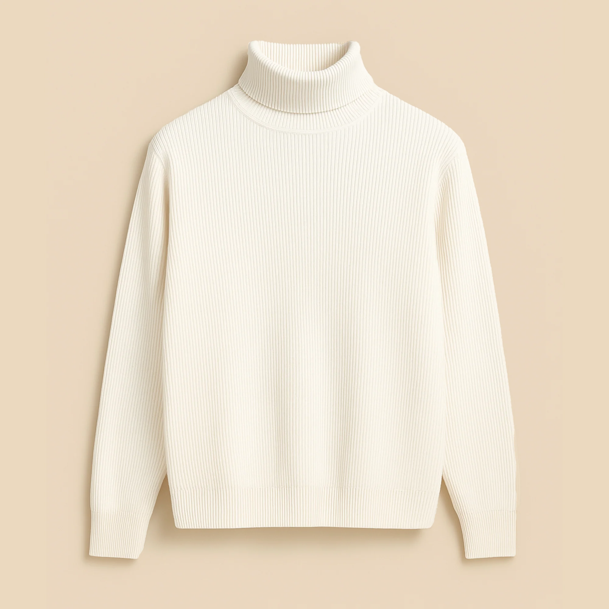 Ribbed Turtleneck Sweater - Unisex Winter Cotton Knit