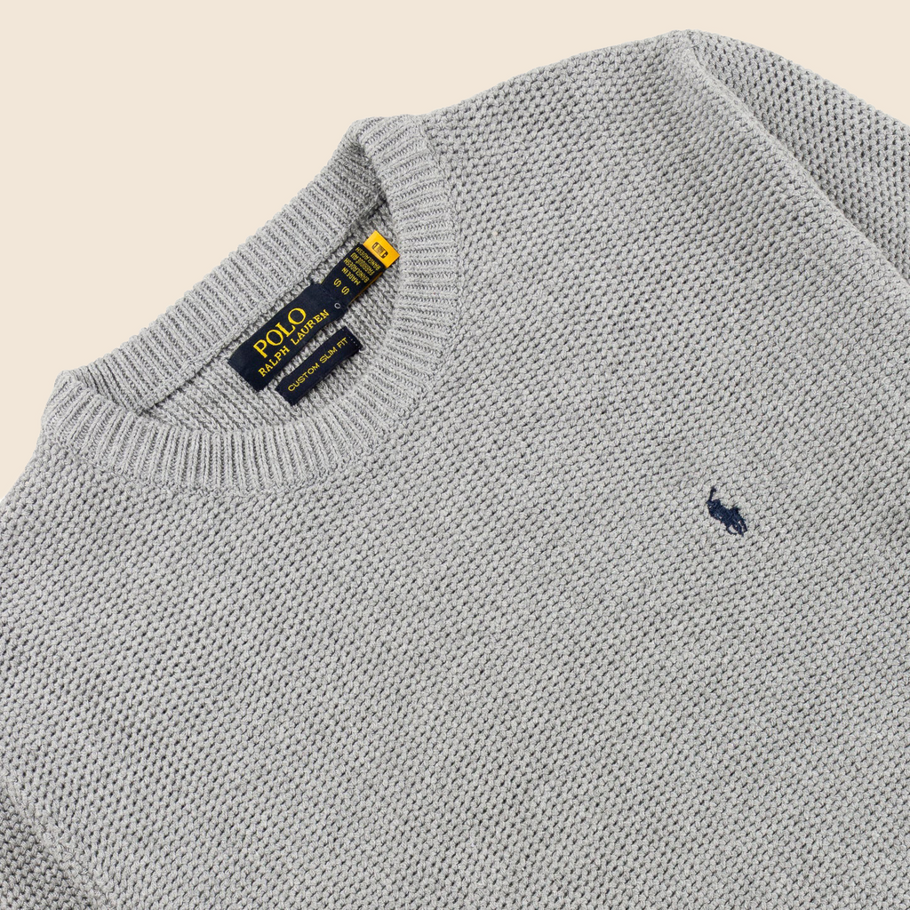 Round Neck Knit Woolen Cotton Sweater for Men – Warm, Soft & Stylish Winter Wear | Ash