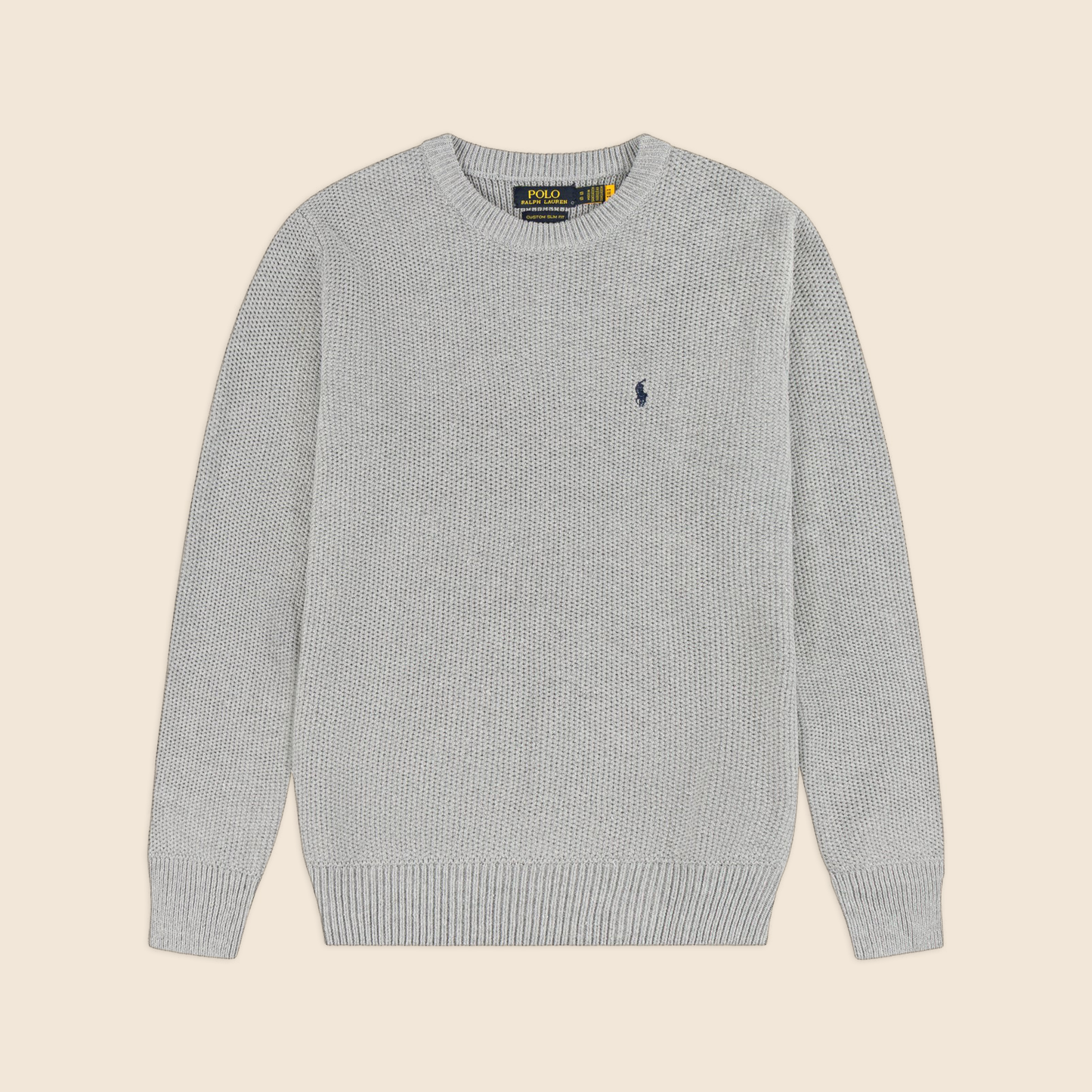 Round Neck Knit Woolen Cotton Sweater for Men – Warm, Soft & Stylish Winter Wear | Ash