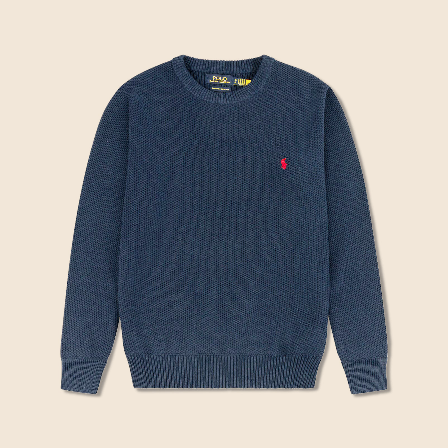 Round Neck Knit Woolen Cotton Sweater for Men – Warm, Soft & Stylish Winter Wear | Navy-Blue